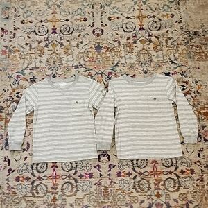 2x Wonder Kids Boys Grey Long Sleeve Henley Shirts Tee Shirts , sz 5T